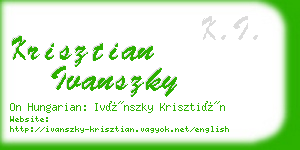 krisztian ivanszky business card